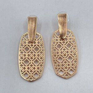 Kendra Scott Rose Gold Filigree Drop Earrings